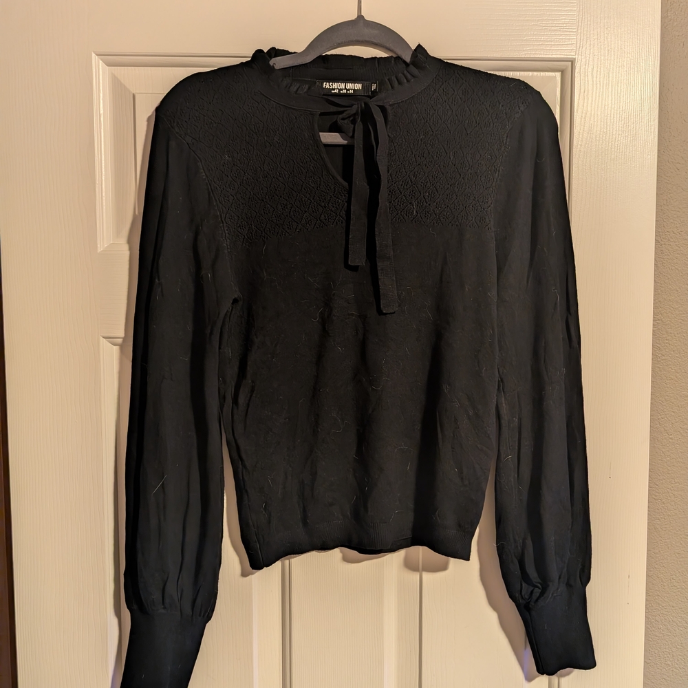 Fashion Union Dark Gray Knit Sweater